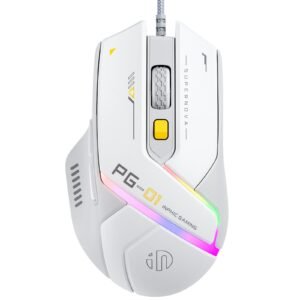 inphic Gaming Mouse Wired Ergonomic 6 Button Programmable 12800DPI 1000Hz RGB Computer Mouse Lightweight