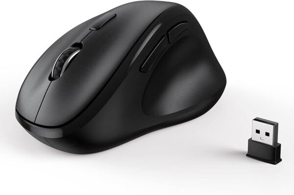 Wireless Ergonomic Mouse 6 Buttons 3 Level DPI Setting 1600 DPI Mice 2 4G USB Receiver PC Win MacOS Linux Laptop