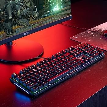 Acer NITRO OKW241 Wired Gaming Mechanical Keyboard 104Keys RGB Backlit Game USB
