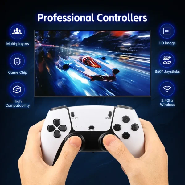 128GB 30000Game 4K Game Stick 2 4G Wireless Controllers HD Output M15 Retro Video Game Console