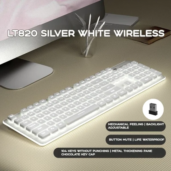 cn-11134207-820l4-mgourb7hlnnwc3.webp LT820 Silent Wireless Keyboard for Laptop Office Use Waterproof Light keyboard Pc Accessories Computer Gaming Tri mode connect Buletooth keyboard For Student Keyboard