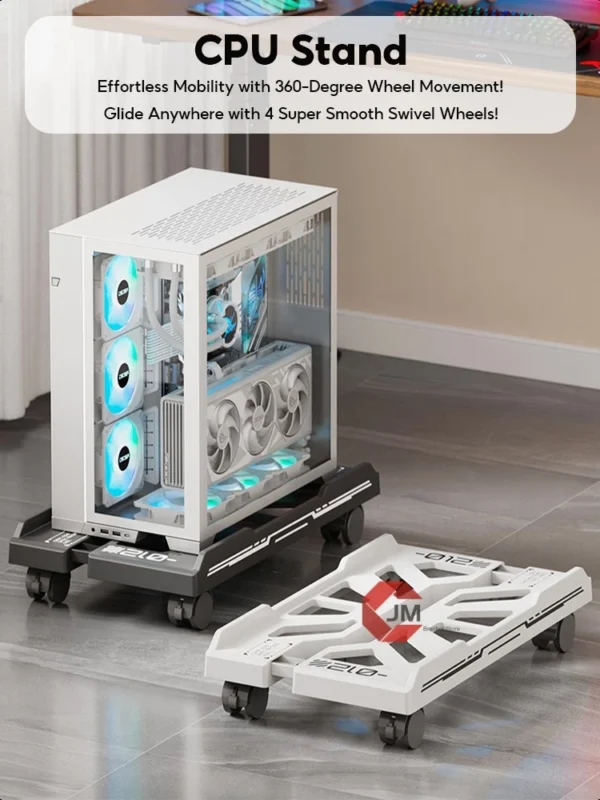 my-11134207-820la-mfmju3c8rkeh19.webp Universal CPU Holder with Silent Rollers Fits Tower Desktop PCs up to 30kg Home Gaming Office